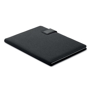 Cartella A4 con caricatore wireless Nero - personalizzabile con logo