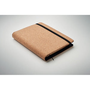 Cartella A5 in sughero beige - personalizzabile con logo