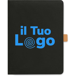 Cartella conferenze A5 RPET Nero - personalizzabile con logo