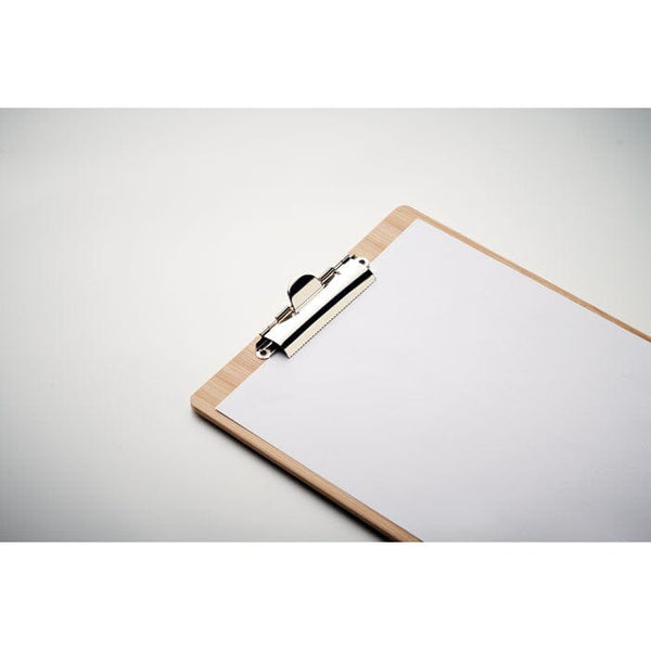 Cartellina per appunti in bamboo beige - personalizzabile con logo