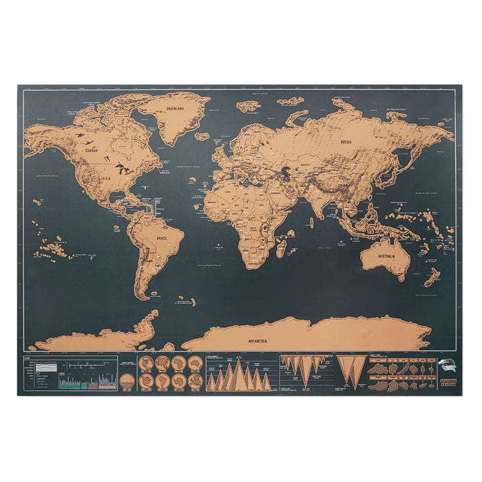 Cartina geografica del mondo beige - personalizzabile con logo