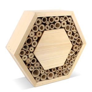 Casetta per api in legno FSC esagonale natural - personalizzabile con logo