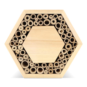 Casetta per api in legno FSC esagonale natural - personalizzabile con logo