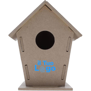 Casetta per uccelli beige - personalizzabile con logo
