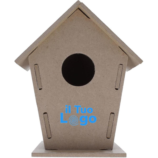 Casetta per uccelli beige - personalizzabile con logo