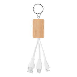 Cavo 3 in 1 in bamboo beige - personalizzabile con logo