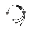 Cavo 6 in 1 con retroilluminazione nero - personalizzabile con logo