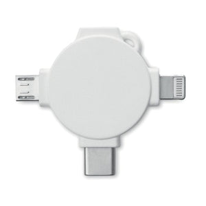 Cavo adattatore 3 in 1 bianco - personalizzabile con logo