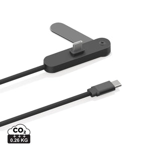 Cavo Aluvia 65W PD RCS  con supporto regolabile per telefono nero - personalizzabile con logo