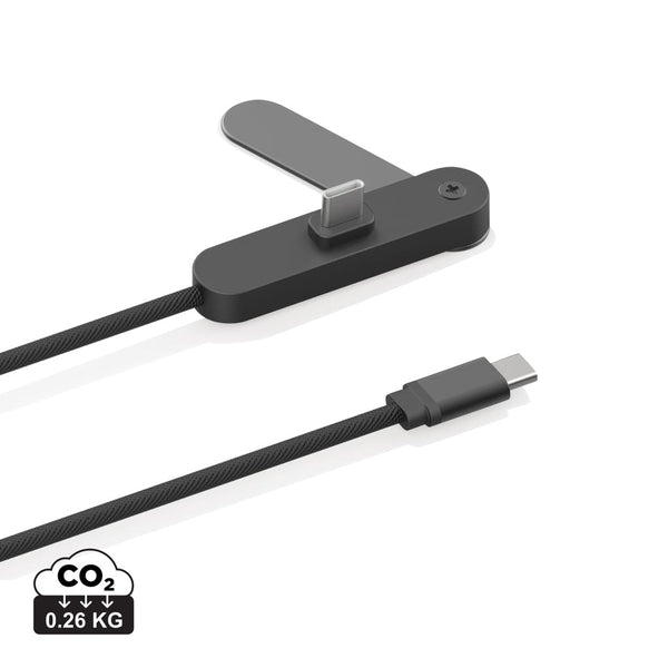 Cavo Aluvia 65W PD RCS  con supporto regolabile per telefono nero - personalizzabile con logo