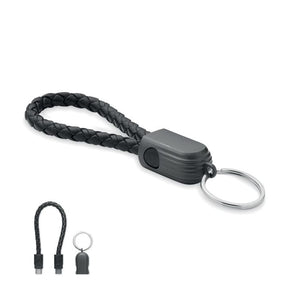 Cavo anello portachiavi tipo-C Nero - personalizzabile con logo