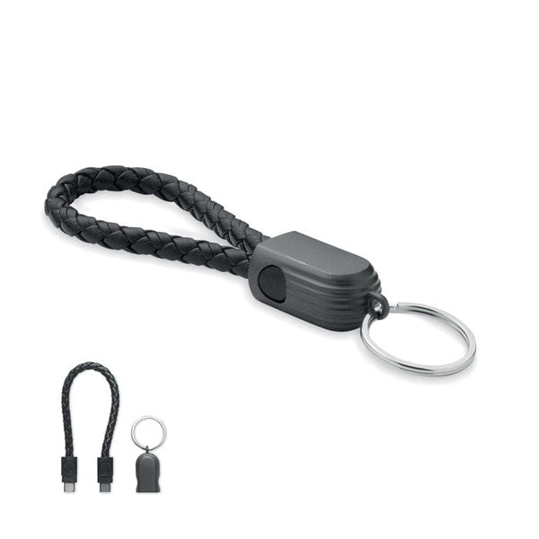 Cavo anello portachiavi tipo-C Nero - personalizzabile con logo