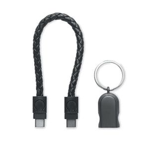 Cavo anello portachiavi tipo-C Nero - personalizzabile con logo