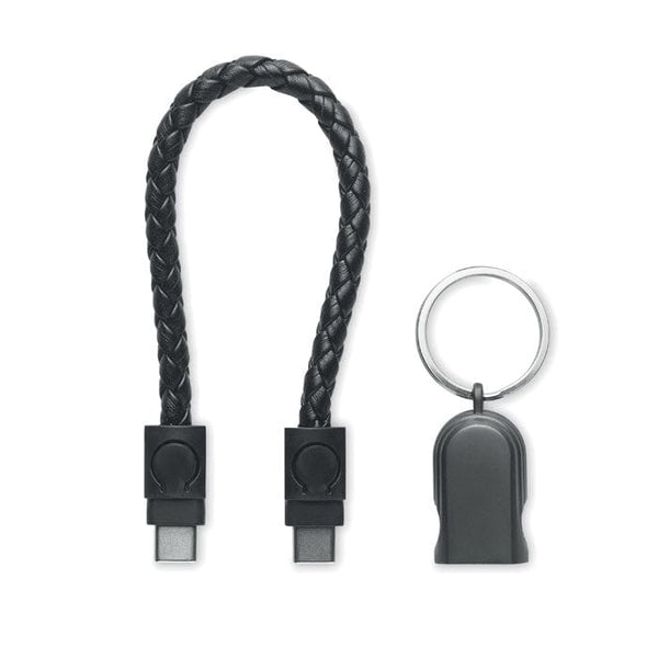 Cavo anello portachiavi tipo-C Nero - personalizzabile con logo