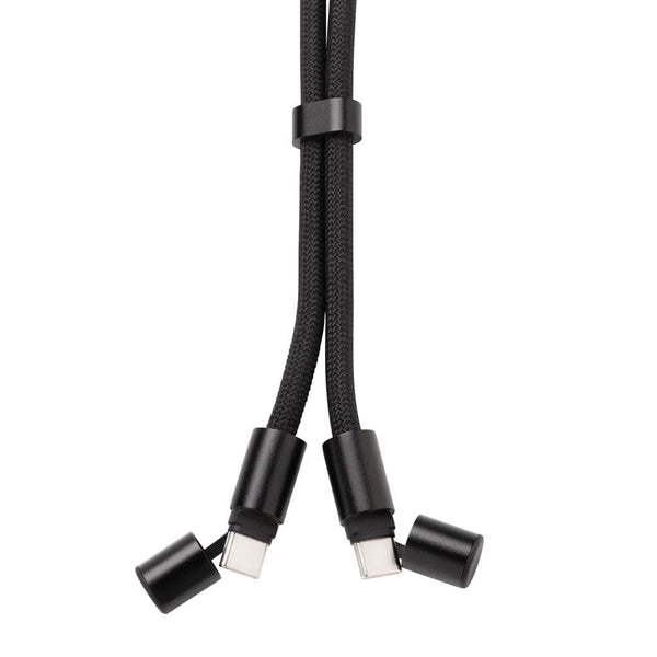 Cavo bracciale 60W regolabile LoopAmp in rPET RCS nero - personalizzabile con logo