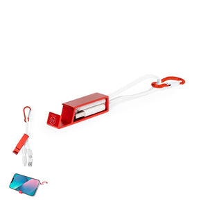 Cavo Caricatore Multifunzione Pek rosso - personalizzabile con logo