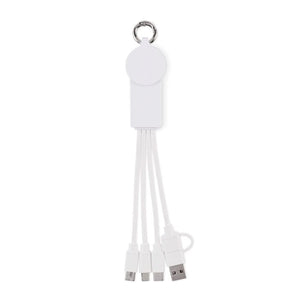Cavo di ricarica 2in1. Tipo C Bianco - personalizzabile con logo
