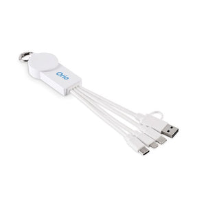 Cavo di ricarica 2in1. Tipo C Bianco - personalizzabile con logo
