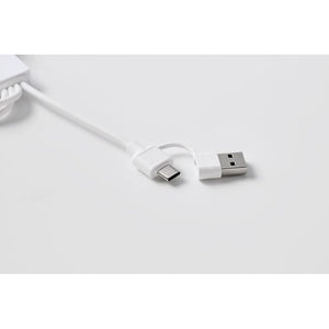 Cavo di ricarica 2in1. Tipo C Bianco - personalizzabile con logo