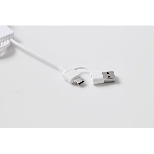 Cavo di ricarica 2in1. Tipo C Bianco - personalizzabile con logo