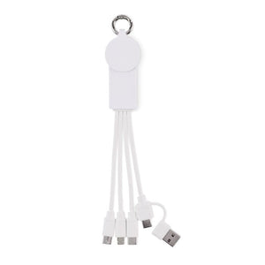 Cavo di ricarica 2in1. Tipo C Bianco - personalizzabile con logo