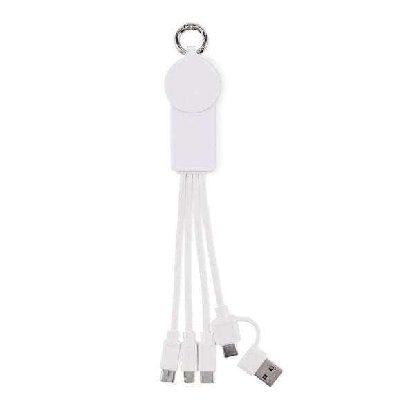 Cavo di ricarica 2in1. Tipo C Bianco - personalizzabile con logo