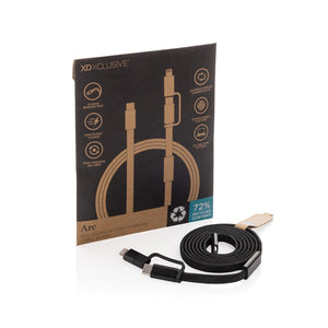 Cavo di ricarica rapida 60W 2-in-1 Arc RCS da 120 cm - personalizzabile con logo