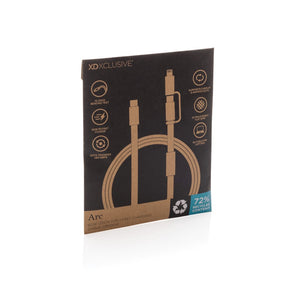 Cavo di ricarica rapida 60W 2-in-1 Arc RCS da 120 cm - personalizzabile con logo