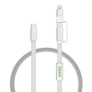Cavo di ricarica rapida 60W 2-in-1 Arc RCS da 120 cm - personalizzabile con logo