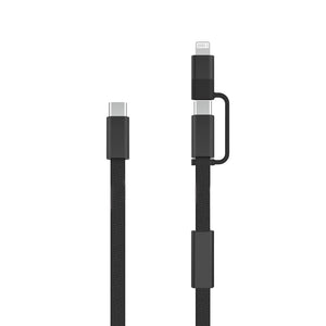 Cavo di ricarica rapida 60W 2-in-1 Arc RCS da 120 cm nero - personalizzabile con logo