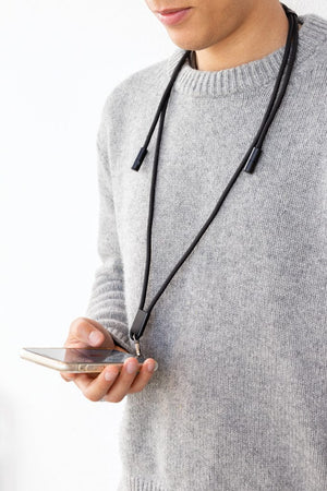 Cavo lanyard 60W regolabile LoopAmp in rPET RCS 160cm nero - personalizzabile con logo