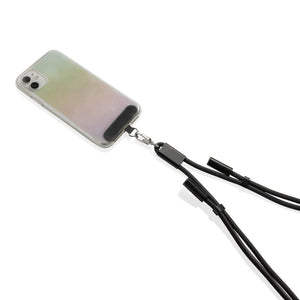 Cavo lanyard 60W regolabile LoopAmp in rPET RCS 160cm nero - personalizzabile con logo