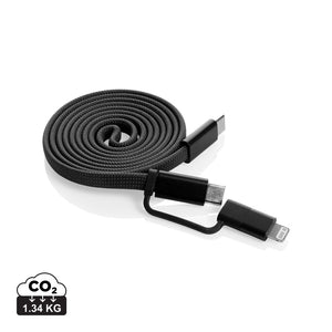 Cavo magnetico 2in1 Arc ultra fine da 60W nero - personalizzabile con logo