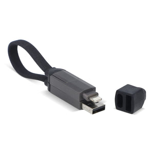 Cavo multifunzionale 4 in 1 OTG Portachiavi 60 W Nero - personalizzabile con logo