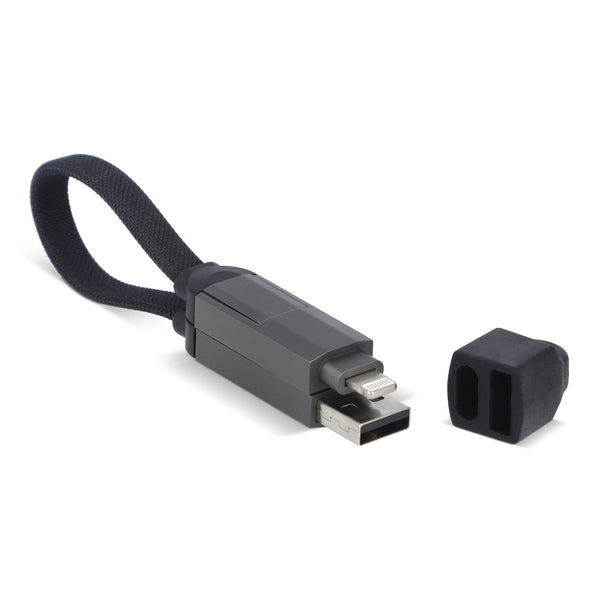 Cavo multifunzionale 4 in 1 OTG Portachiavi 60 W Nero - personalizzabile con logo