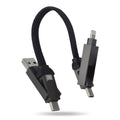 Cavo multifunzionale 4 in 1 OTG Portachiavi 60 W Nero - personalizzabile con logo
