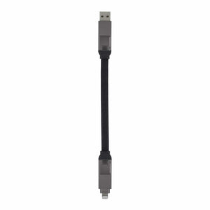 Cavo multifunzionale 4 in 1 OTG Portachiavi 60 W Nero - personalizzabile con logo