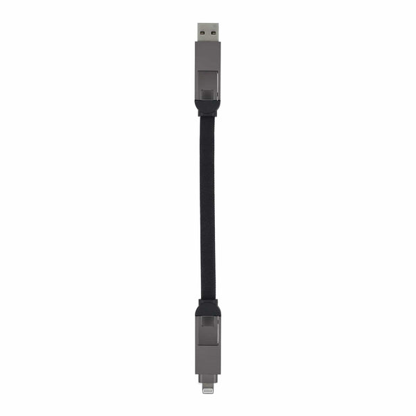 Cavo multifunzionale 4 in 1 OTG Portachiavi 60 W Nero - personalizzabile con logo