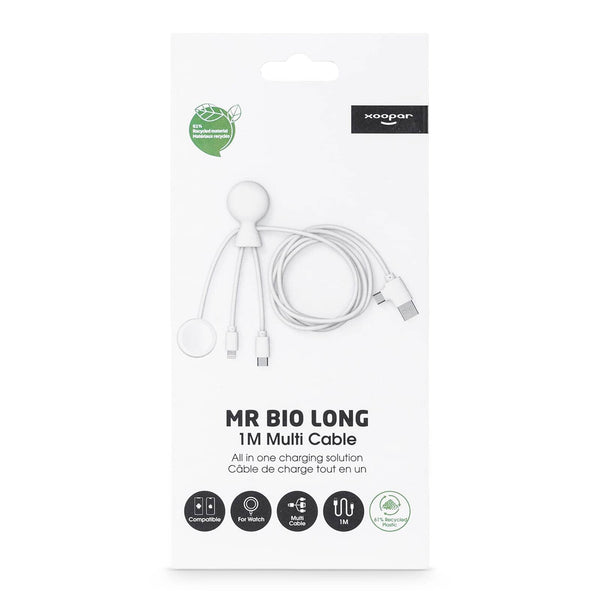 Cavo multiplo Xoopar Mr. Bio Long per Apple/Samsung Watch da 1 metro - personalizzabile con logo