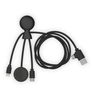 Cavo multiplo Xoopar Mr. Bio Long per Apple/Samsung Watch da 1 metro Nero - personalizzabile con logo