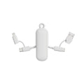Cavo/portachiavi 4 in 1 100W Urban Vitamin Dublin bianco - personalizzabile con logo