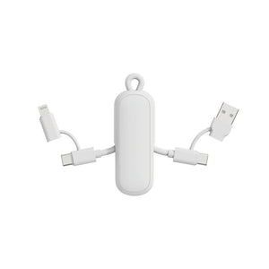 Cavo/portachiavi 4 in 1 100W Urban Vitamin Dublin bianco - personalizzabile con logo