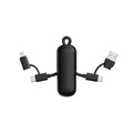 Cavo/portachiavi 4 in 1 100W Urban Vitamin Dublin nero - personalizzabile con logo