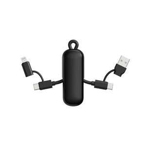 Cavo/portachiavi 4 in 1 100W Urban Vitamin Dublin nero - personalizzabile con logo