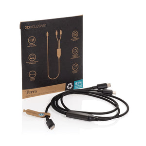 Cavo Terra 100W con doppia uscita type C nero - personalizzabile con logo