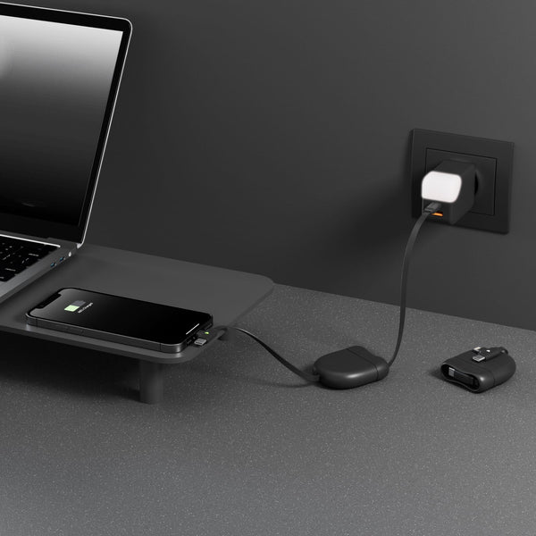 Cavo USB-C e Lightning retrattile Xoopar ICE-R da 60 W, 1 metro - personalizzabile con logo