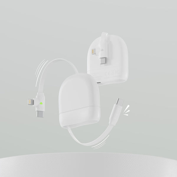 Cavo USB-C e Lightning retrattile Xoopar ICE-R da 60 W, 1 metro - personalizzabile con logo