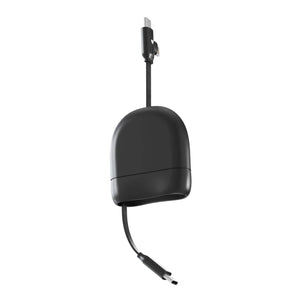 Cavo USB-C e Lightning retrattile Xoopar ICE-R da 60 W, 1 metro Nero - personalizzabile con logo