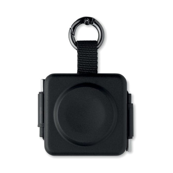 Cavo USB-C retrattile da 100 W Nero - personalizzabile con logo
