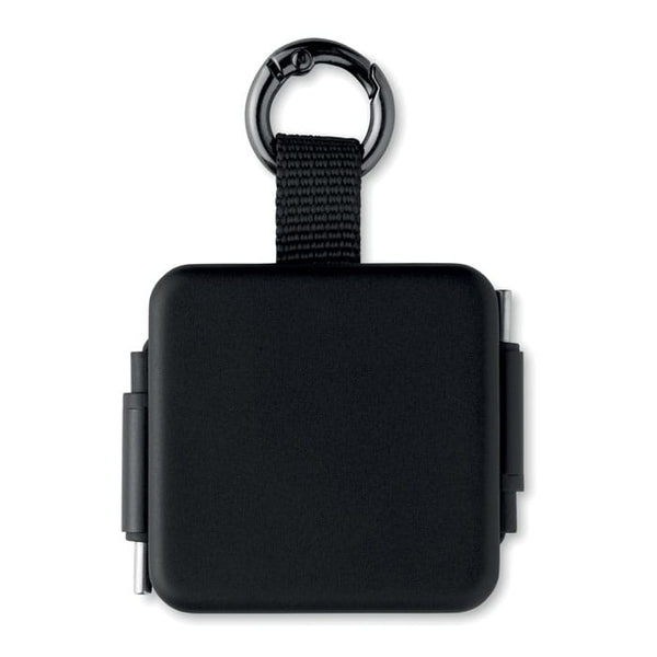 Cavo USB-C retrattile da 100 W Nero - personalizzabile con logo